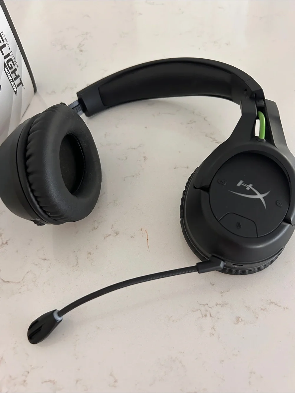 Hype CloudX Light Wireless Gaming Headset — Black with Green Accents